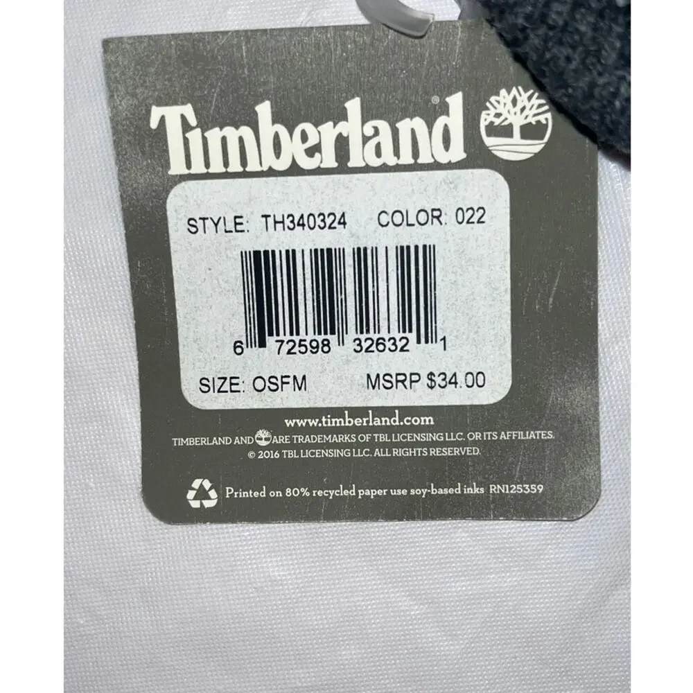 Timberland 100% Acrylic BEANIE hat Style: TH340324 - 1 Size Fits Most - Gray NEW